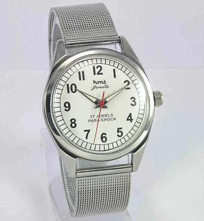 HMT Janata Para Shock 17 Jewels White Numerial Dial Men's Wrist Watch Discover-Diamonds