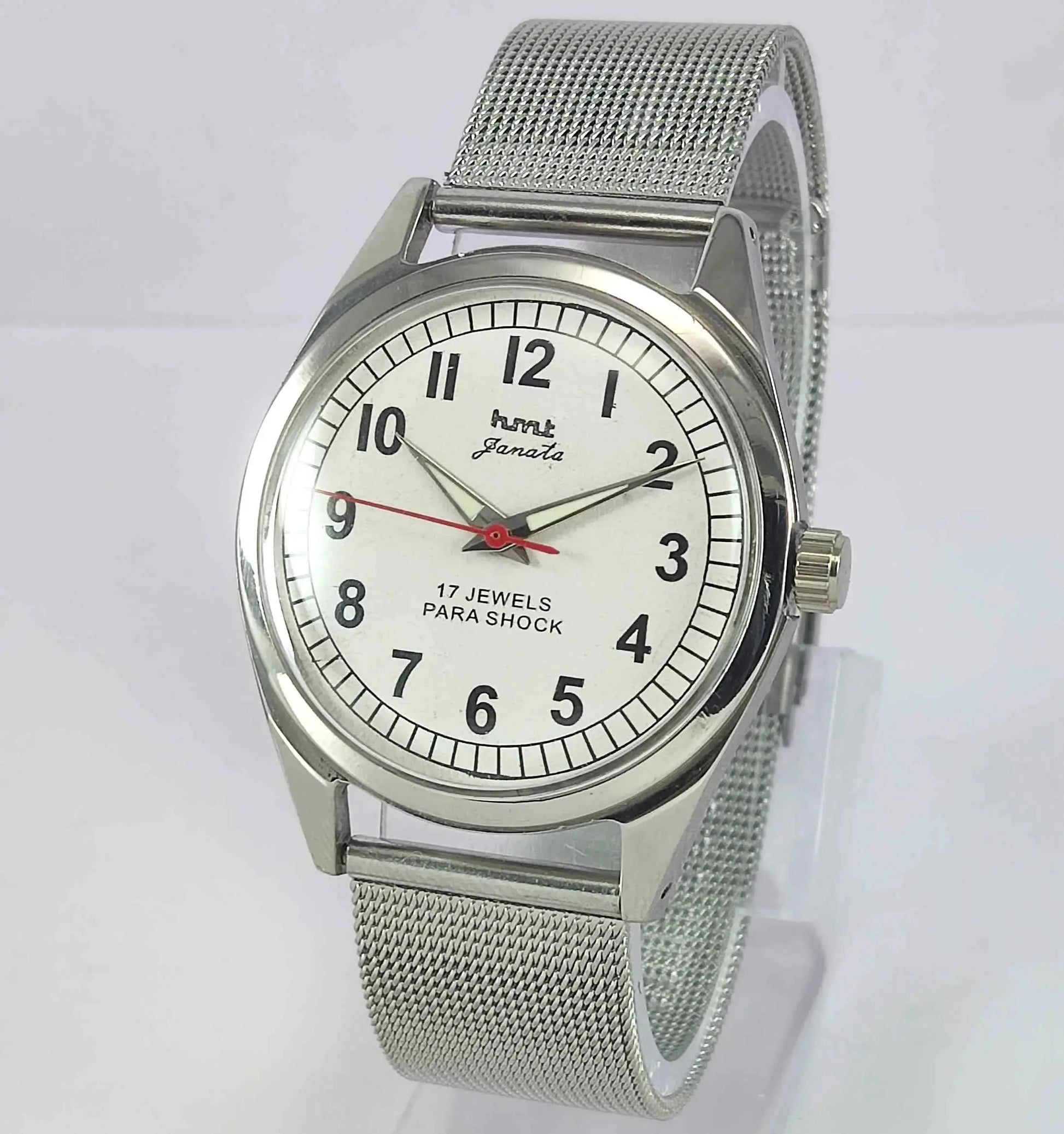 HMT Janata Para Shock 17 Jewels White Numerial Dial Men's Wrist Watch Discover-Diamonds