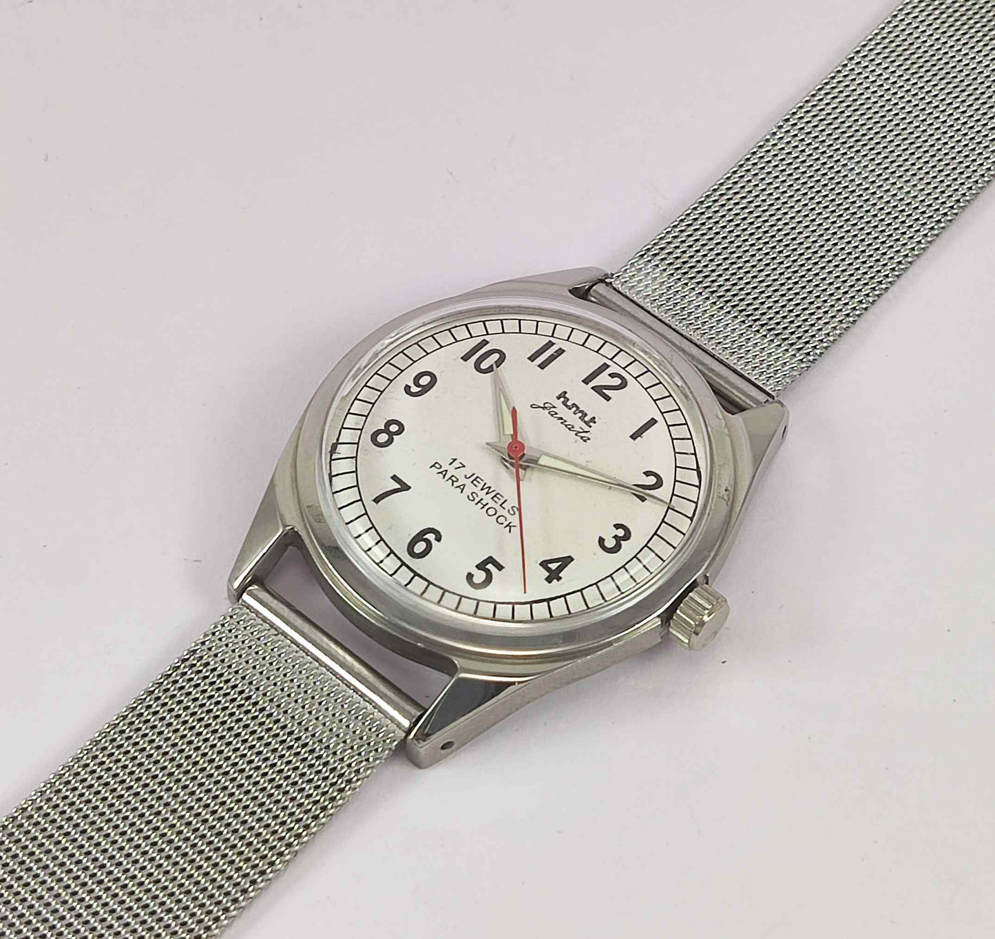 HMT Janata Para Shock 17 Jewels White Numerial Dial Men's Wrist Watch Discover-Diamonds