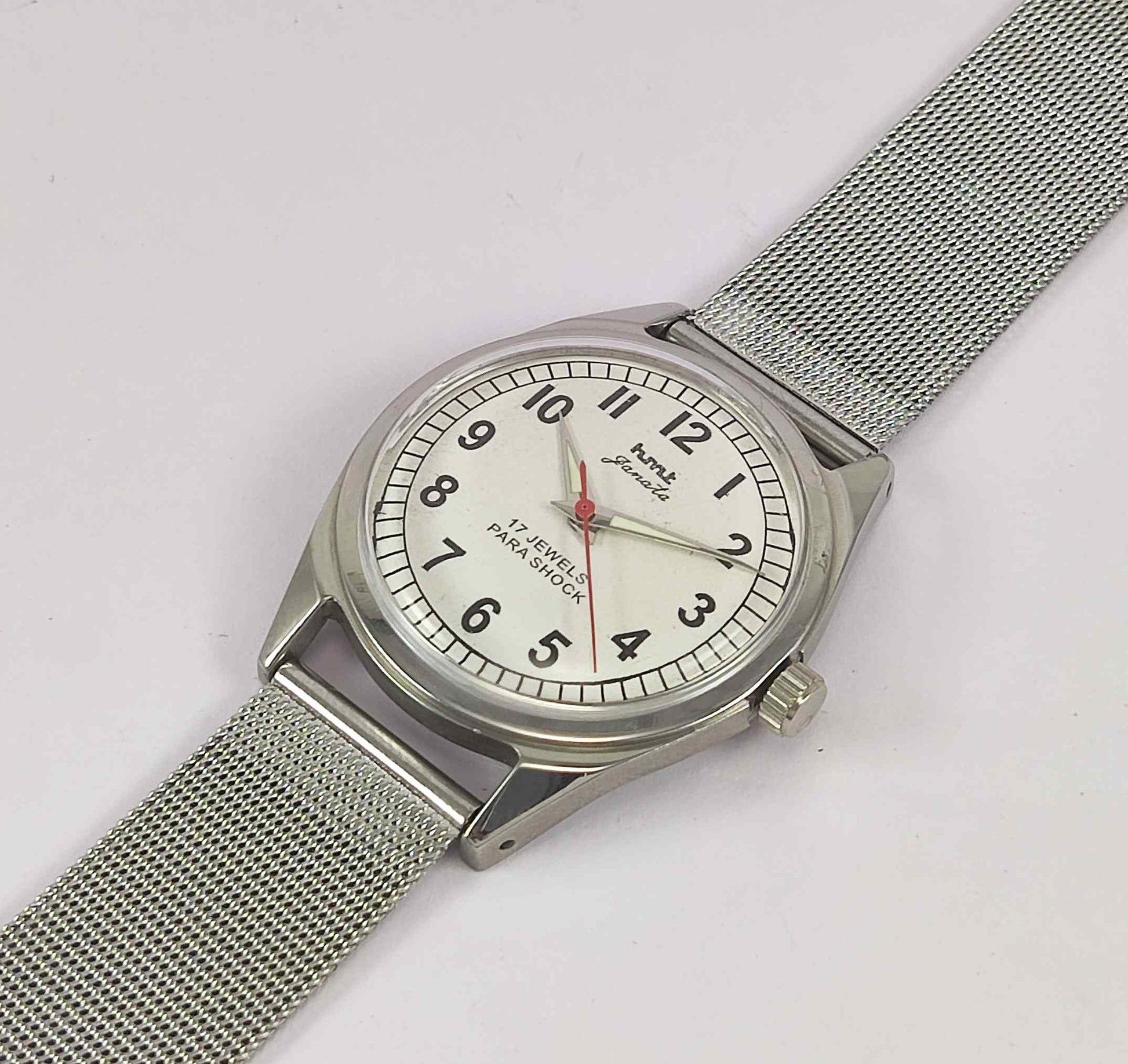 HMT Janata Para Shock 17 Jewels White Numerial Dial Men's Wrist Watch Discover-Diamonds