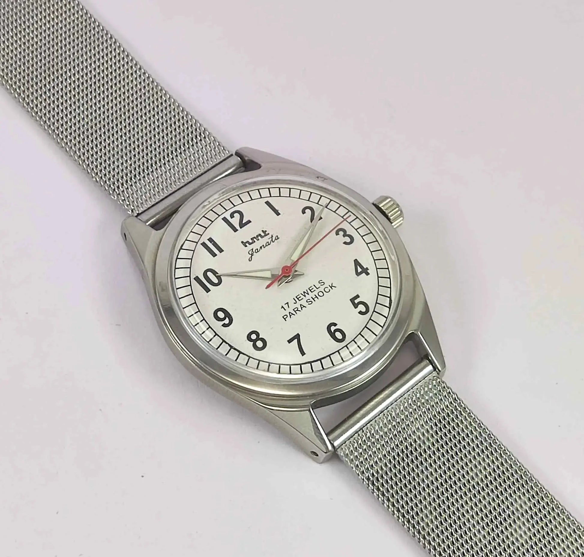 HMT Janata Para Shock 17 Jewels White Numerial Dial Men's Wrist Watch Discover-Diamonds