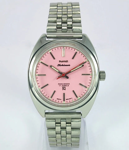 HMT Kohinoor Pink Dial Mechanical Habdwinding Men's Watch 0231 Discover-Diamonds