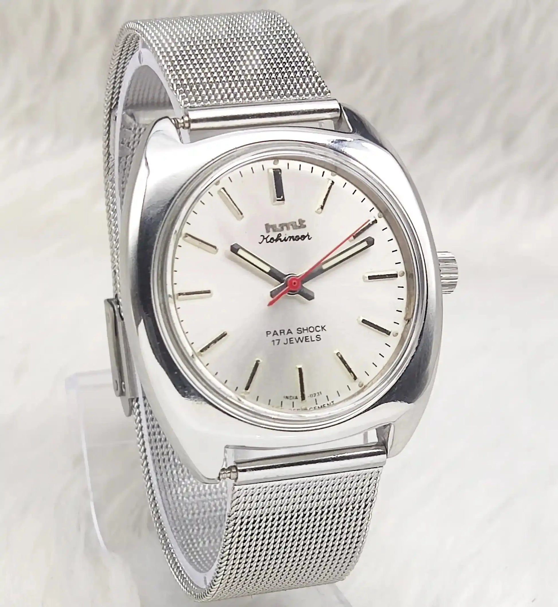 HMT Kohinoor Silver Dial Stick Indices Para Shock 17 Jewels Handwinding Men's Watch