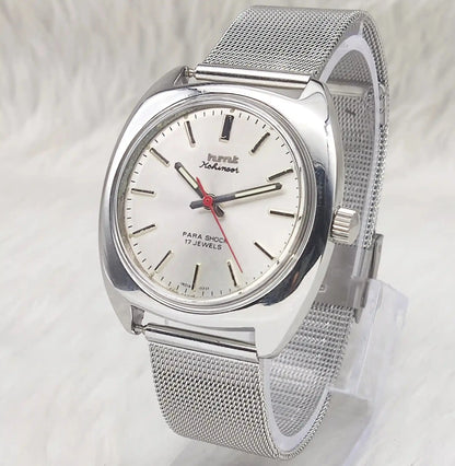 HMT Kohinoor Silver Dial Stick Indices Para Shock 17 Jewels Handwinding Men's Watch