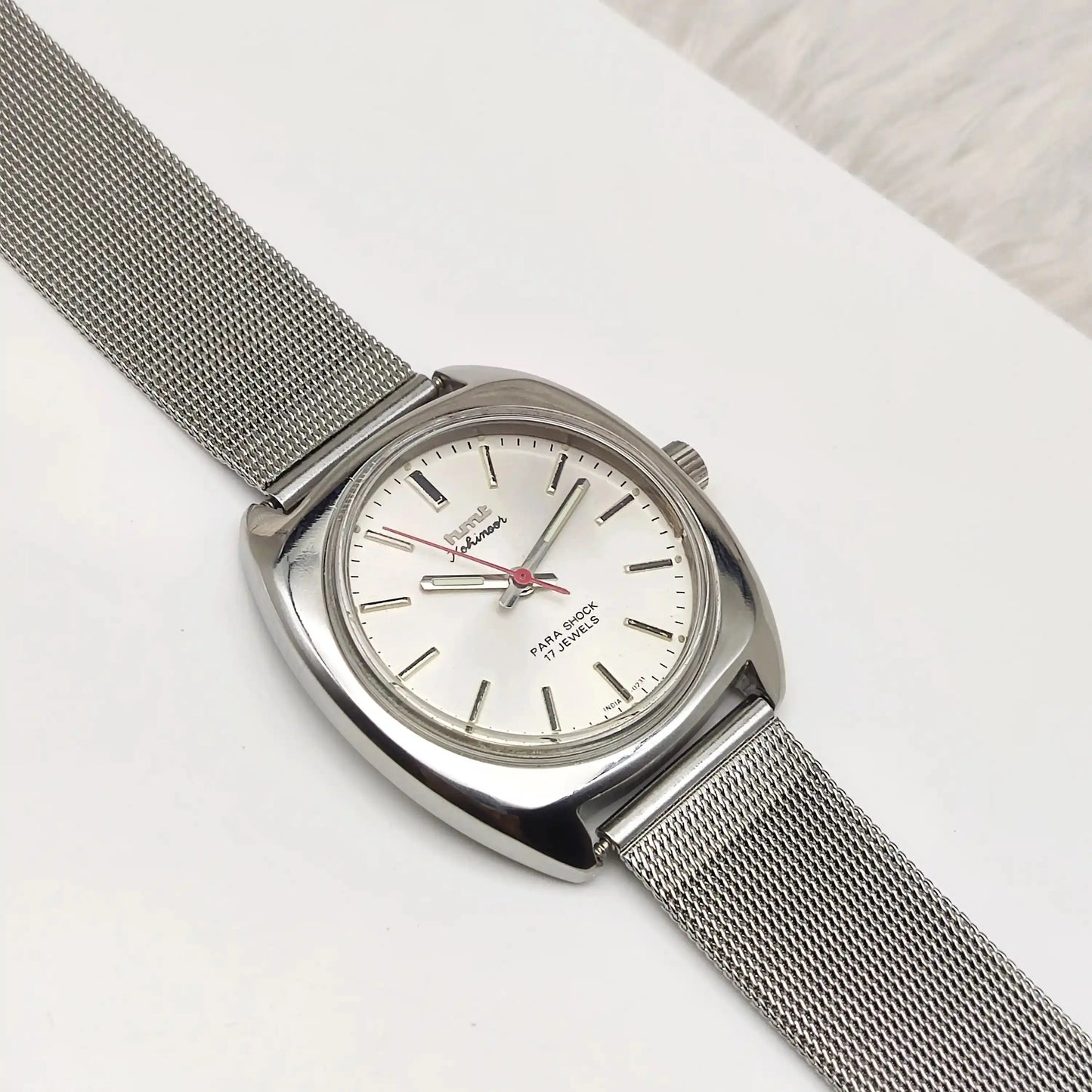 HMT Kohinoor Silver Dial Stick Indices Para Shock 17 Jewels Handwinding Men's Watch