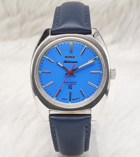 HMT Kohinoor Sky Blue Dial 17 Jewels Stick Indices Handwinding