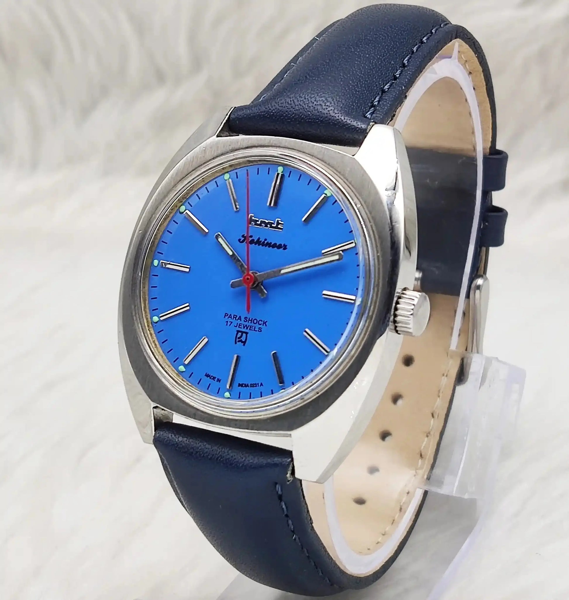 HMT Kohinoor Sky Blue Dial 17 Jewels Stick Indices Handwinding