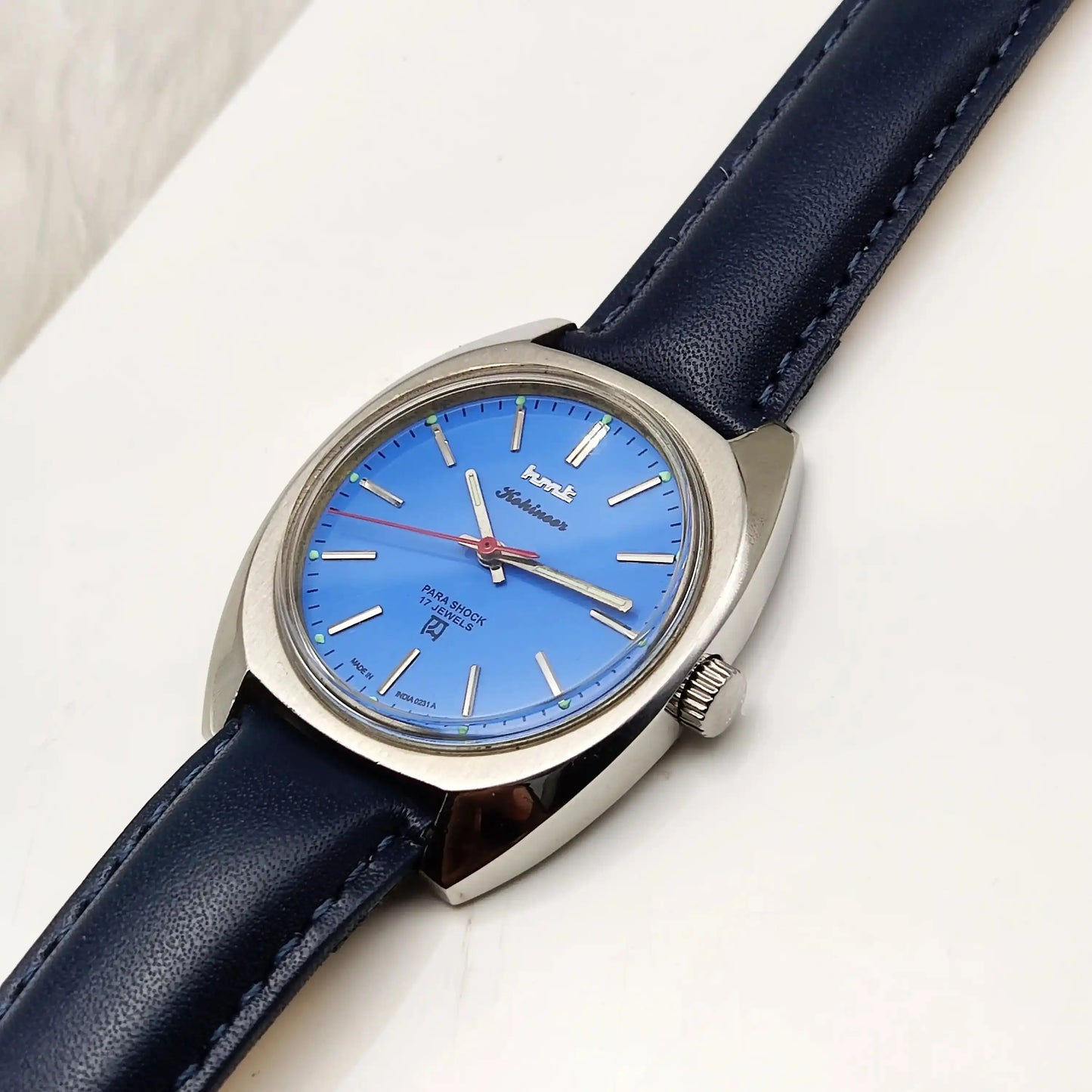 HMT Kohinoor Sky Blue Dial 17 Jewels Stick Indices Handwinding