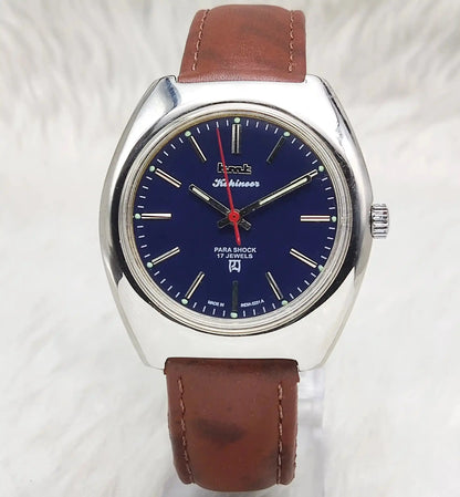 HMT Kohinoor Stick Indices 17 Jewels Blue Dial Handwinding