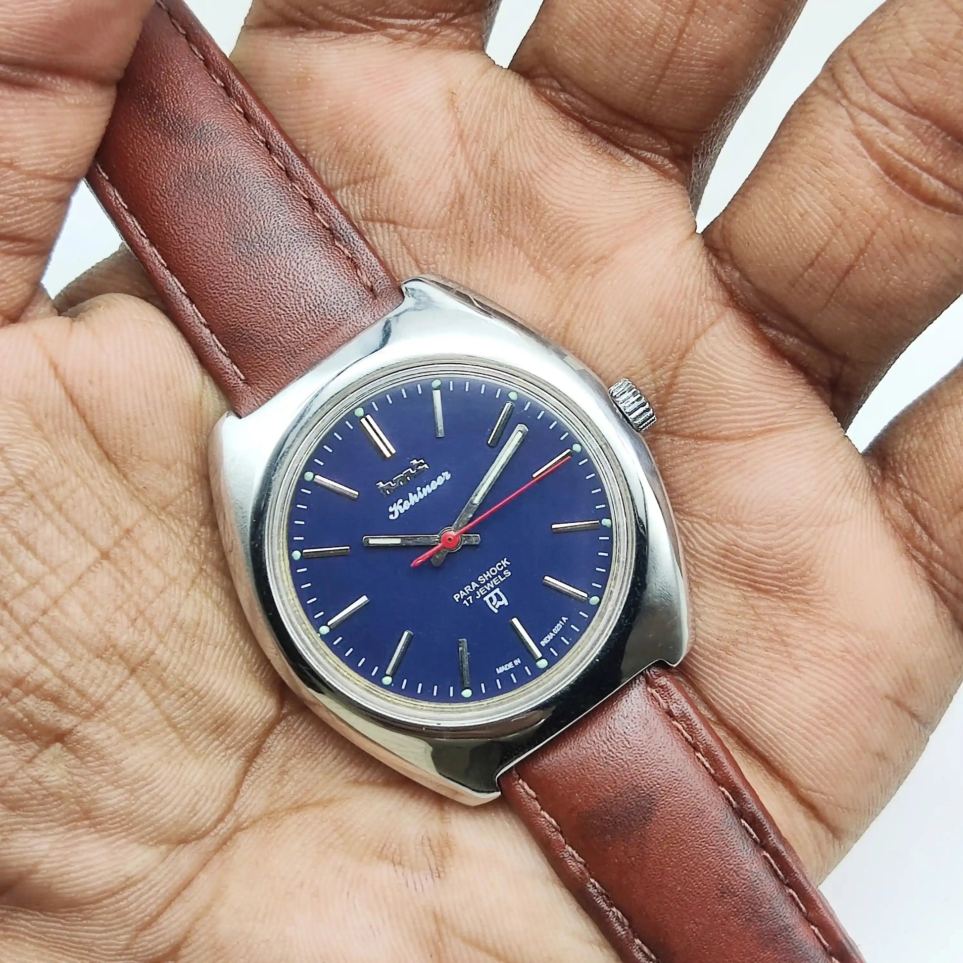 HMT Kohinoor Stick Indices 17 Jewels Blue Dial Handwinding