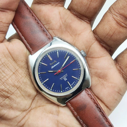 HMT Kohinoor Stick Indices 17 Jewels Blue Dial Handwinding