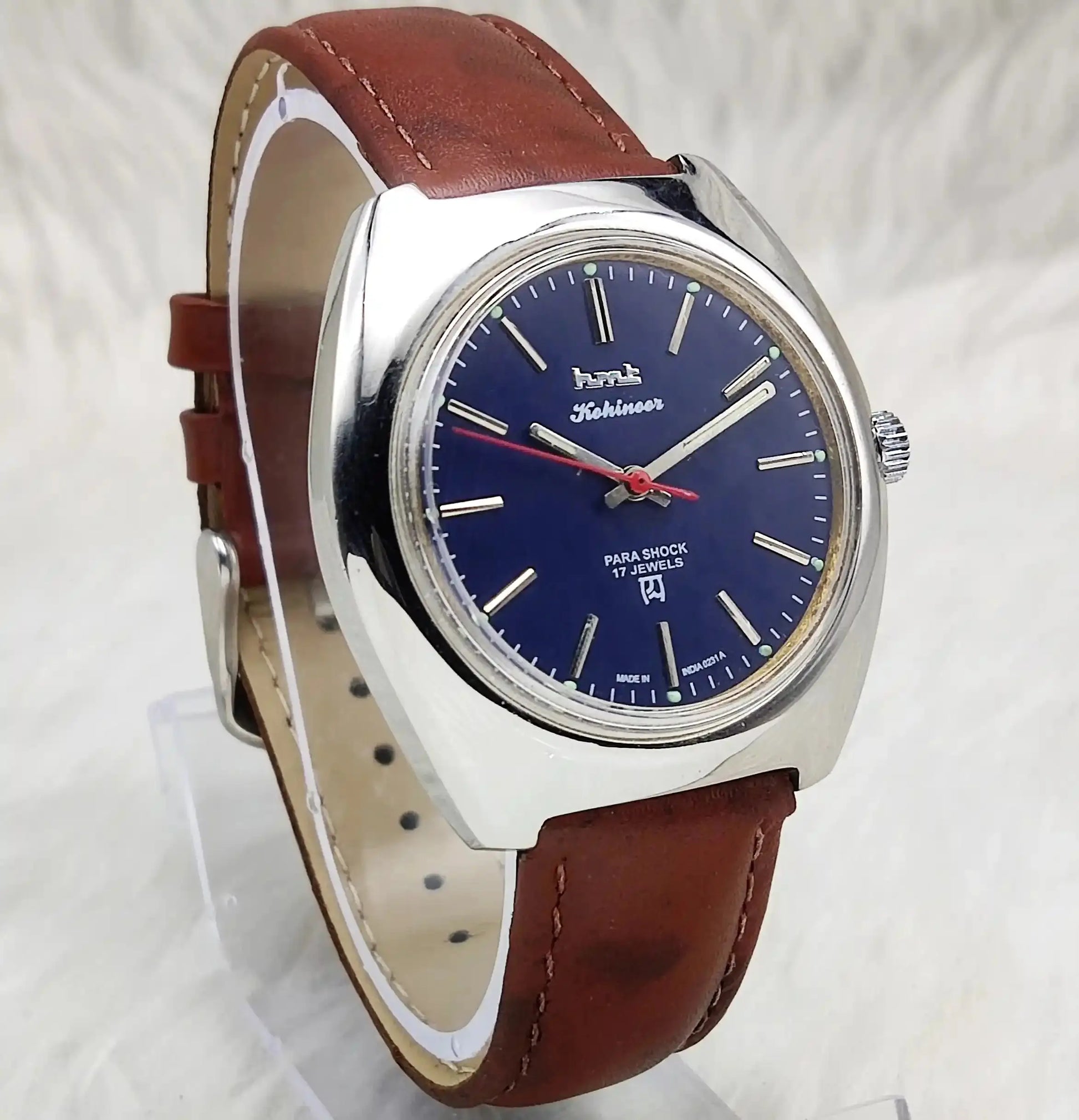 HMT Kohinoor Stick Indices 17 Jewels Blue Dial Handwinding