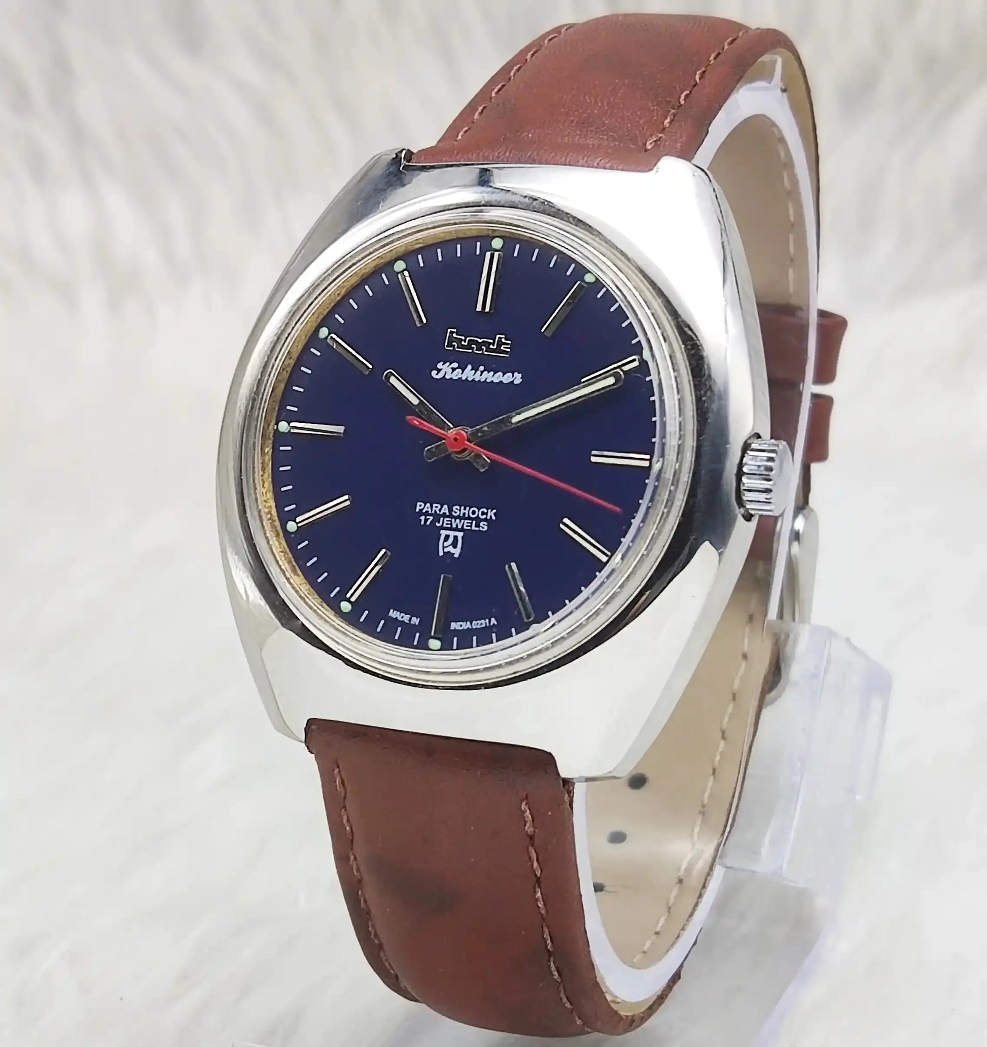 HMT Kohinoor Stick Indices 17 Jewels Blue Dial Handwinding