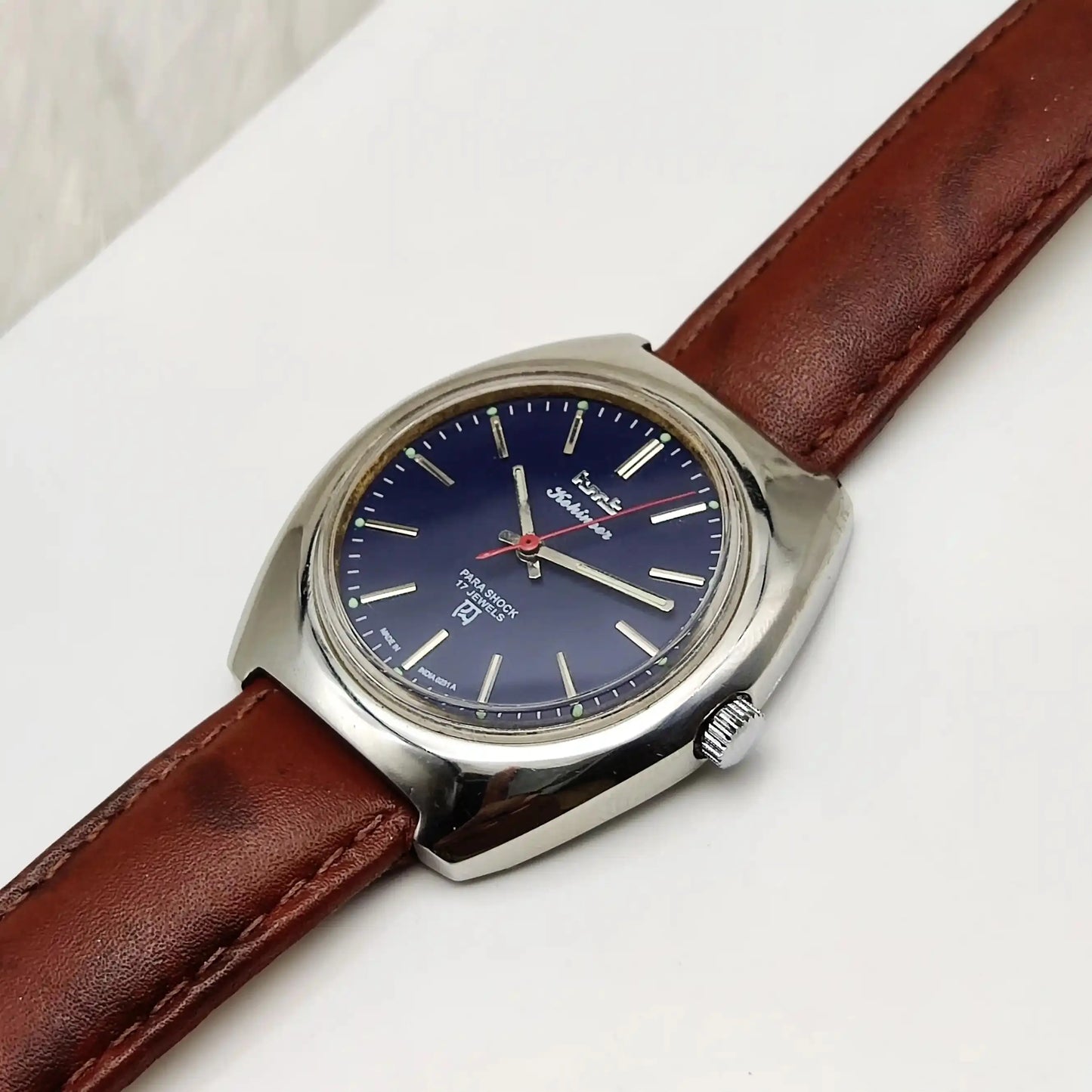 HMT Kohinoor Stick Indices 17 Jewels Blue Dial Handwinding