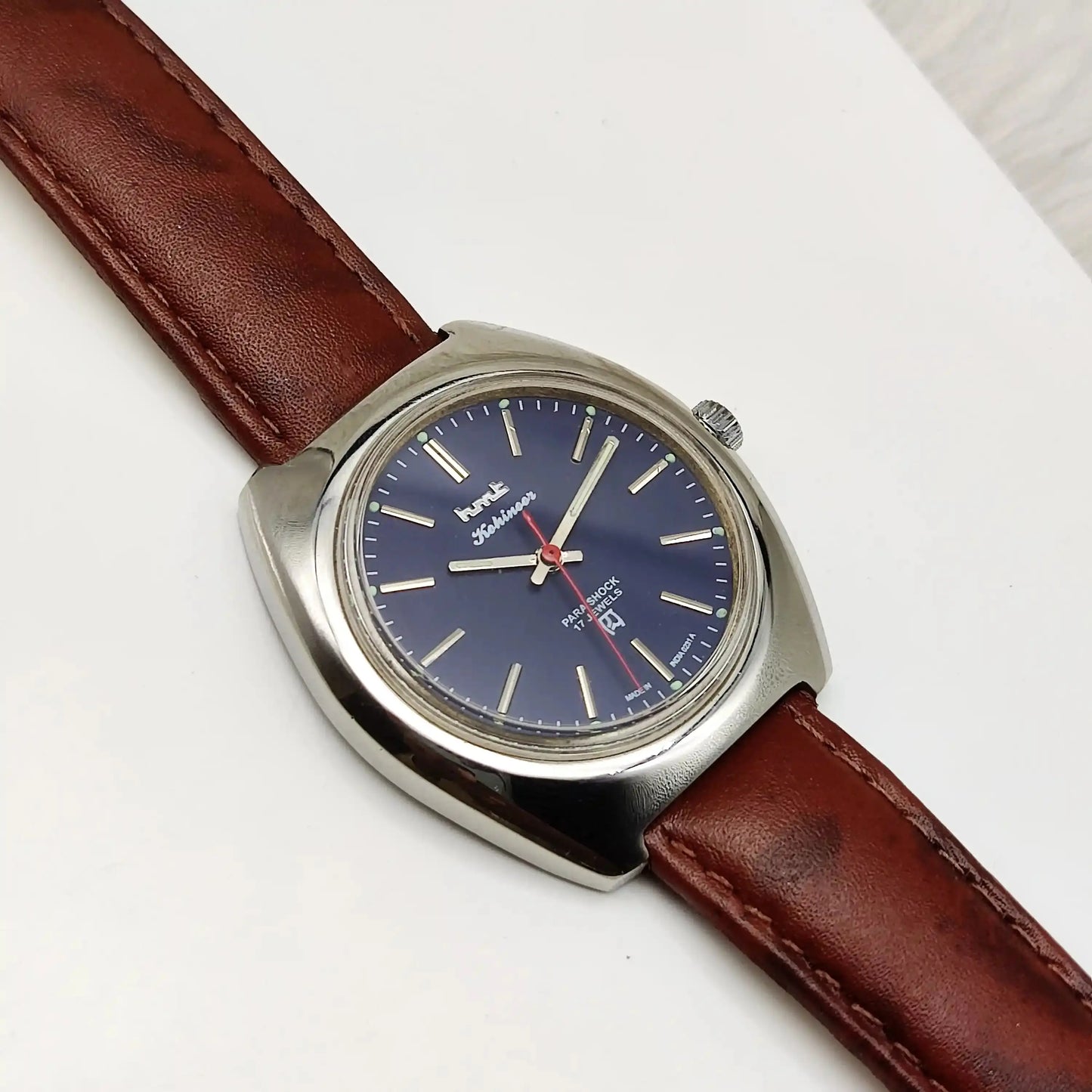 HMT Kohinoor Stick Indices 17 Jewels Blue Dial Handwinding