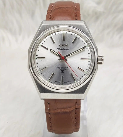 HMT Kohinoor Stick Indices 17 Jewels Silver Dial Handwinding