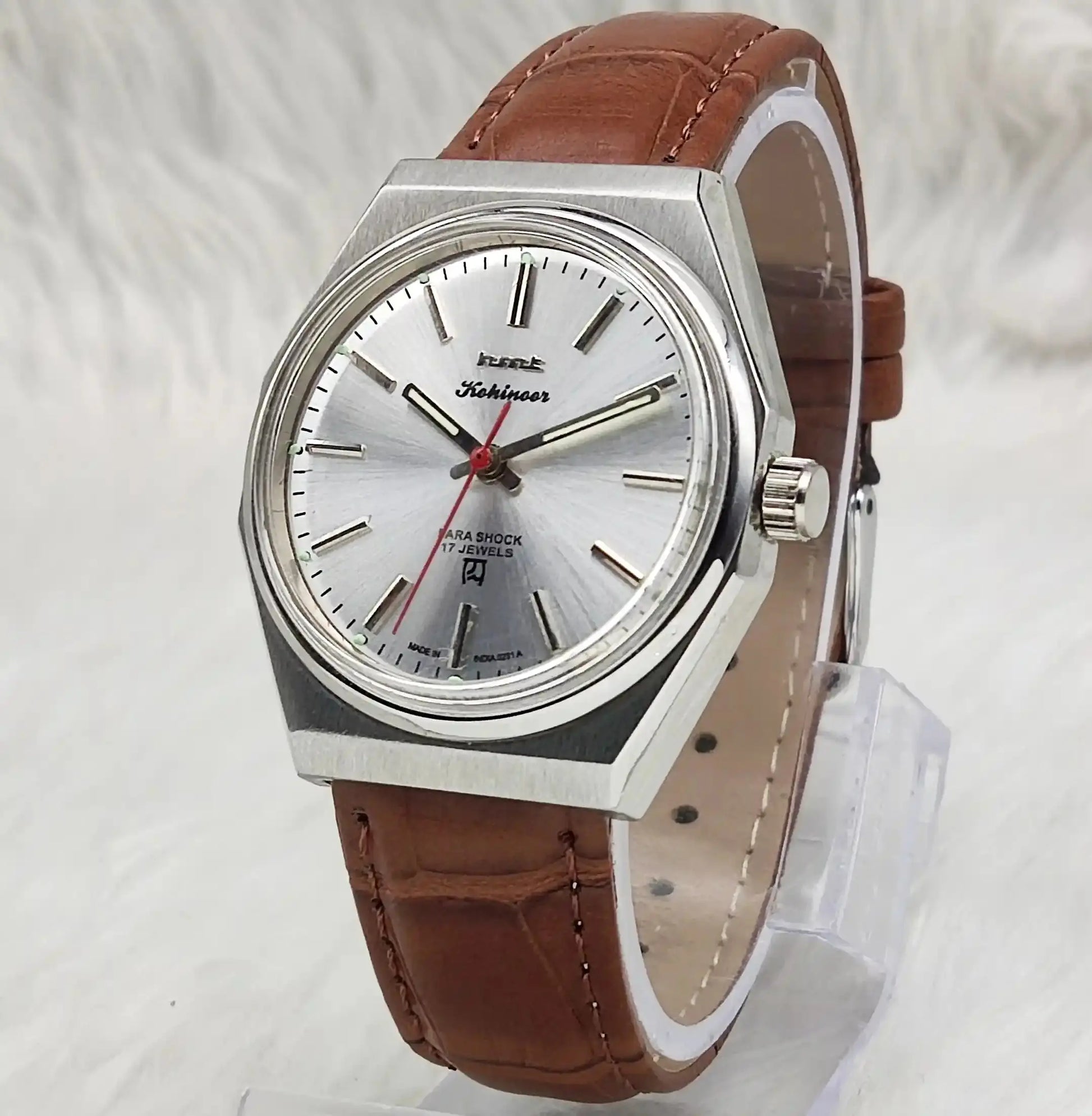 HMT Kohinoor Stick Indices 17 Jewels Silver Dial Handwinding