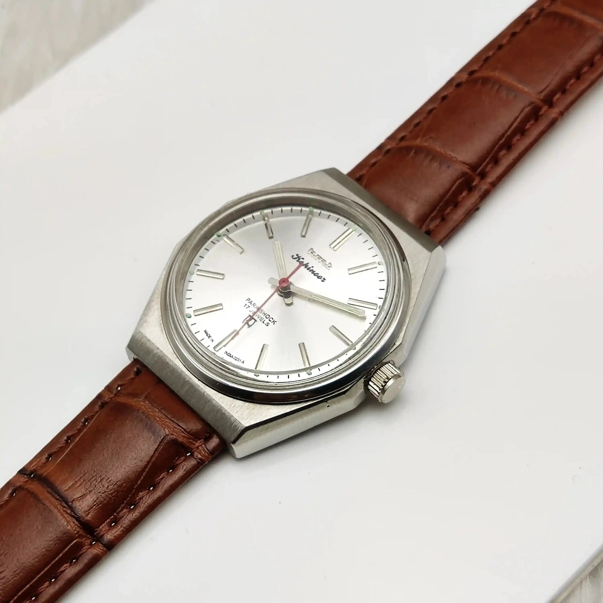 HMT Kohinoor Stick Indices 17 Jewels Silver Dial Handwinding