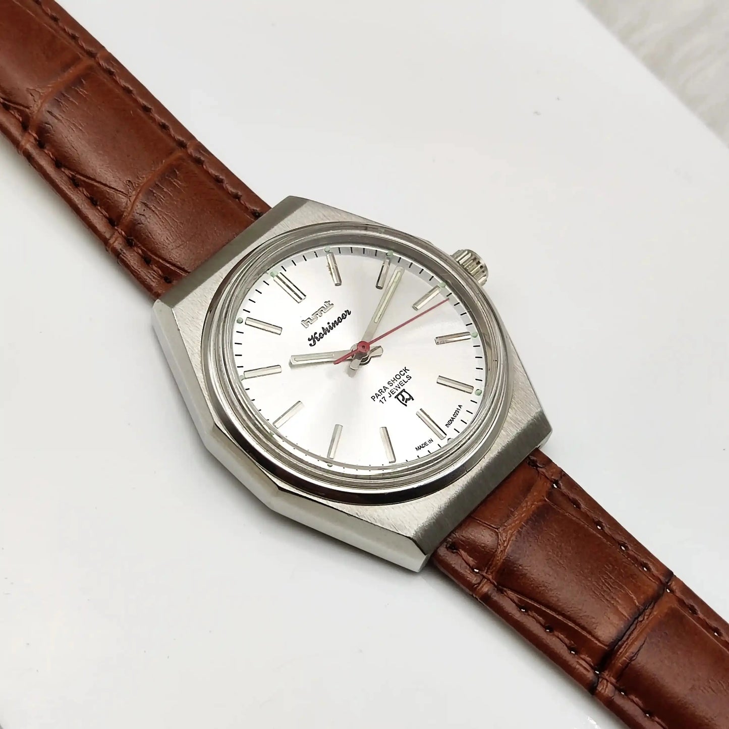 HMT Kohinoor Stick Indices 17 Jewels Silver Dial Handwinding