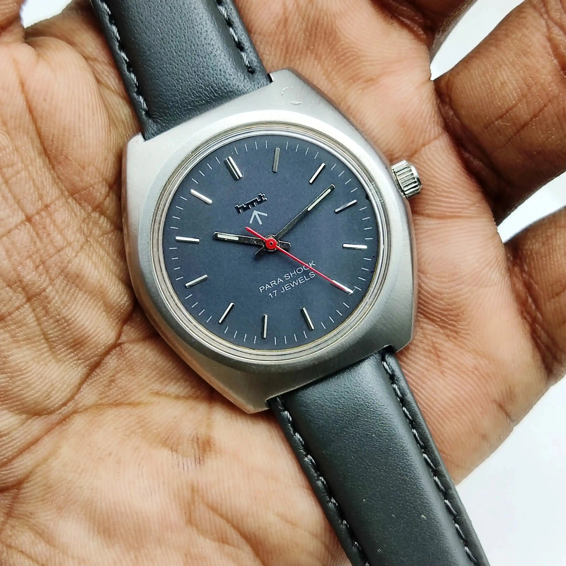 HMT Kohinoor Stick Indices Para Shock 17 Jewels Gray Dial Handwinding