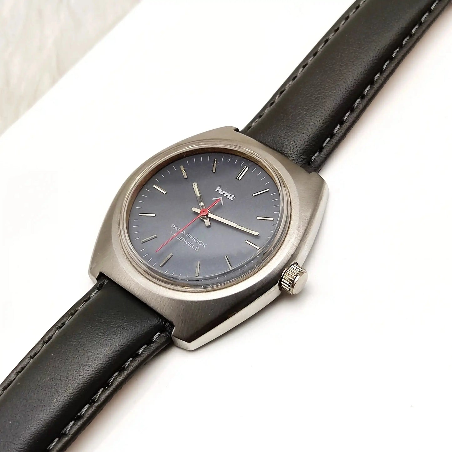HMT Kohinoor Stick Indices Para Shock 17 Jewels Gray Dial Handwinding
