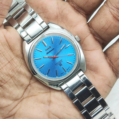 HMT Kohinoor Stick Indices Para Shock 17 Jewels Sky Blue Dial Handwinding Watch