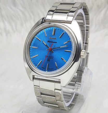 HMT Kohinoor Stick Indices Para Shock 17 Jewels Sky Blue Dial Handwinding Watch