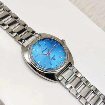 HMT Kohinoor Stick Indices Para Shock 17 Jewels Sky Blue Dial Handwinding Watch