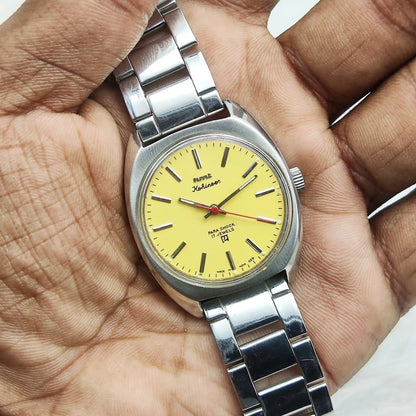 HMT Kohinoor Yellow Stick Indices Dial Para Shock 17 Jewels Handwinding Watch