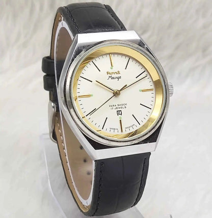 HMT Maurya Para Shock 17 Jewels Cream Color Dial Mechanical Handwinding 0231