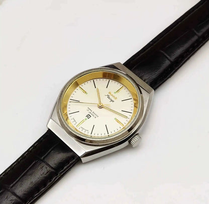 HMT Maurya Para Shock 17 Jewels Cream Color Dial Mechanical Handwinding 0231