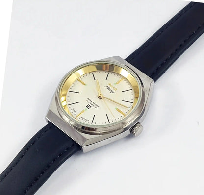 HMT Maurya Para Shock 17 jewels Handwinding White Golden Dial Discover-Diamonds Physical