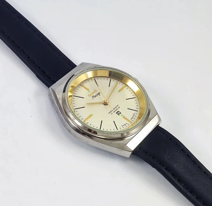 HMT Maurya Para Shock 17 jewels Handwinding White Golden Dial Discover-Diamonds Physical