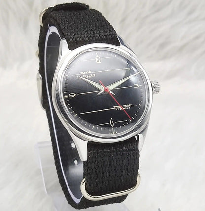 HMT Nishant English Numerals 17 Jewels Black Dial