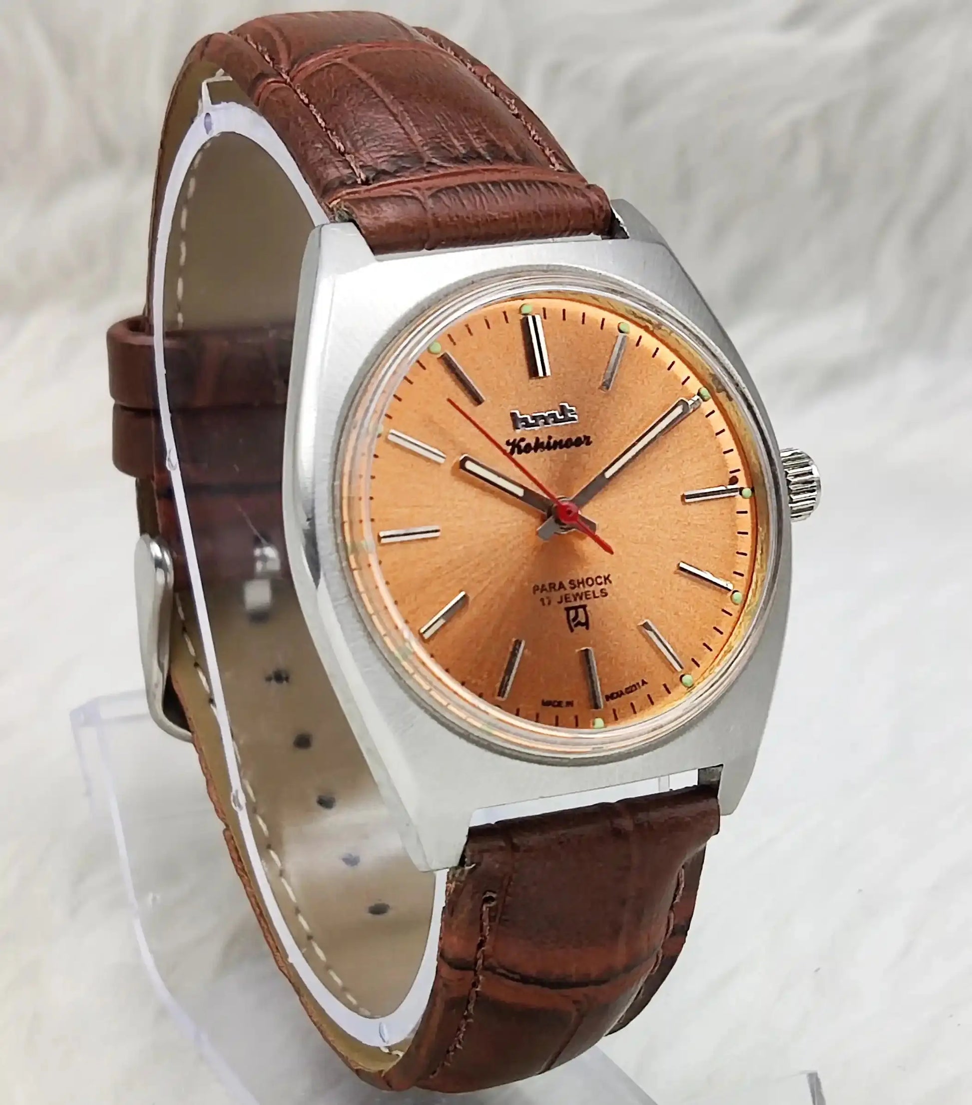 HMT Orange Stick Indices Kohinoor Para Shock 17 Jewels Handwinding