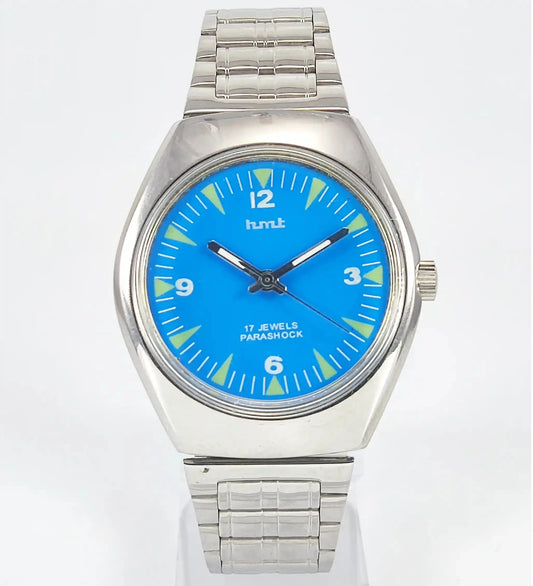 HMT Para Shock 17 Jewels Blue Dial Handwinding Discover-Diamonds Physical