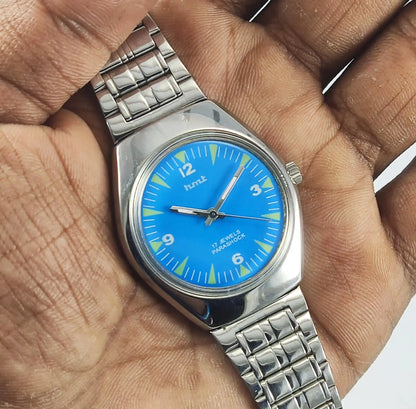 HMT Para Shock 17 Jewels Blue Dial Handwinding Discover-Diamonds Physical