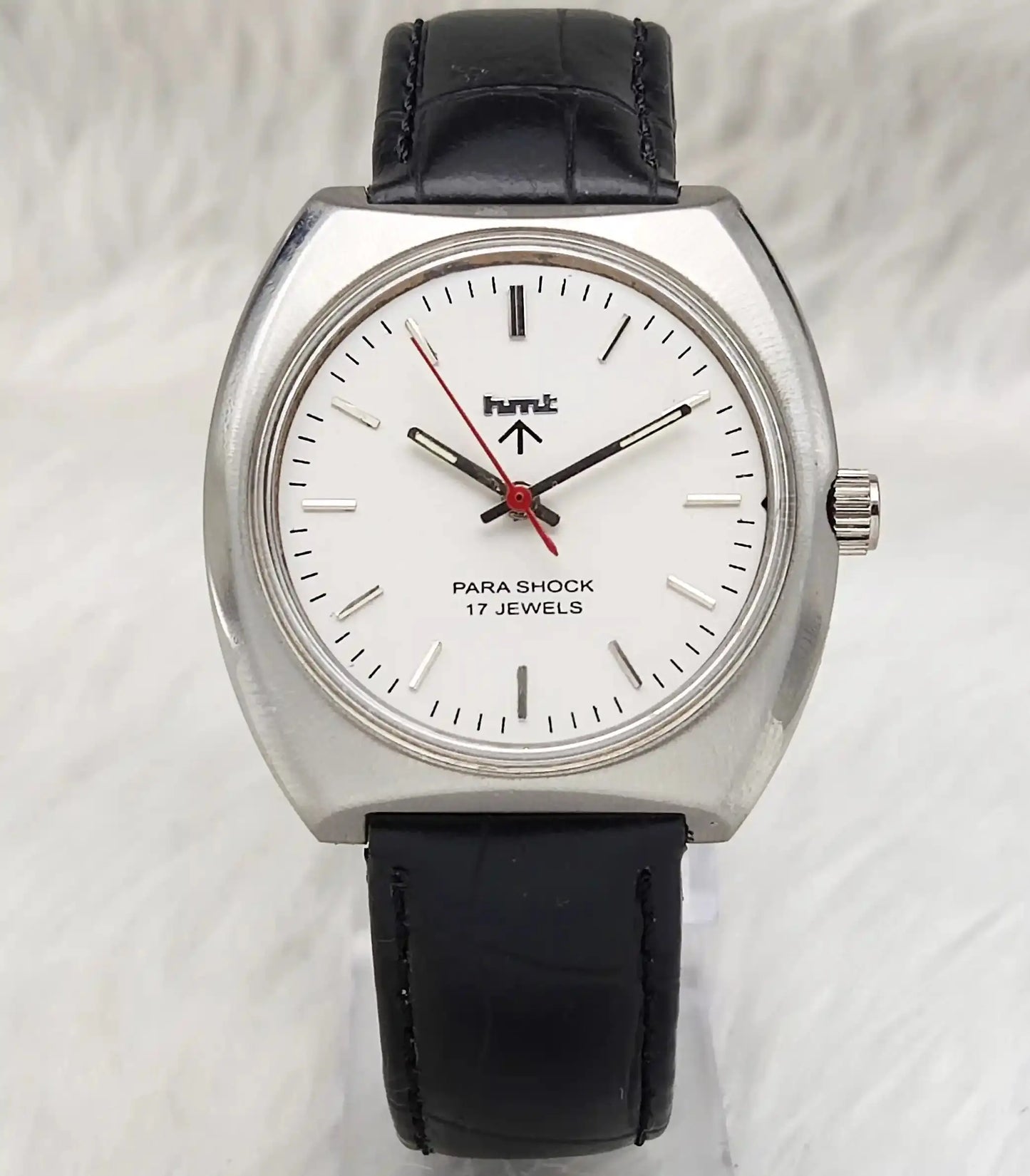 HMT Para Shock 17 Jewels Silver Dial Stick Indices Mechanical Handwinding Watch