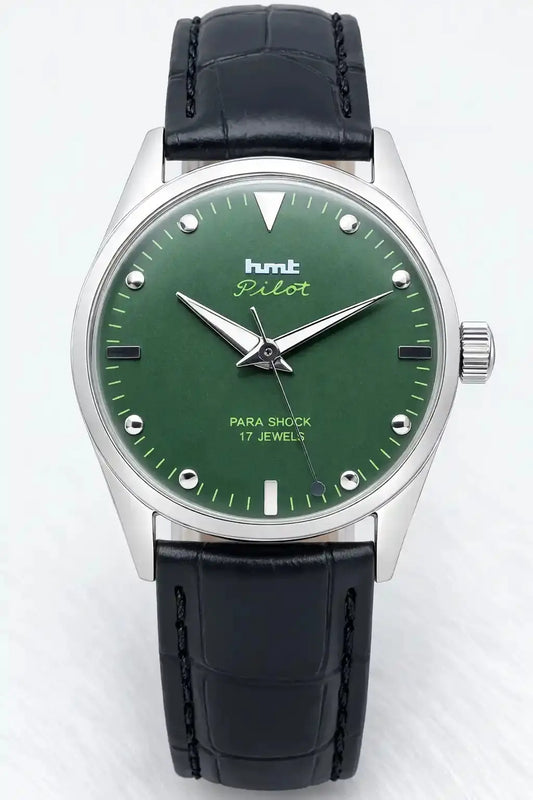 HMT Pilot 17 Jewels Handwinding Apple Green Dial Discover-Diamonds Physical