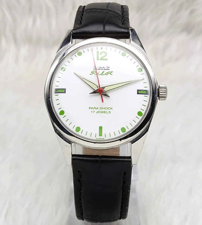 HMT Pilot 17 Jewels Stick-Dotted Indices White Dial Handwinding Watch