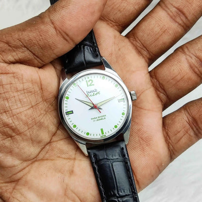 HMT Pilot 17 Jewels Stick-Dotted Indices White Dial Handwinding Watch