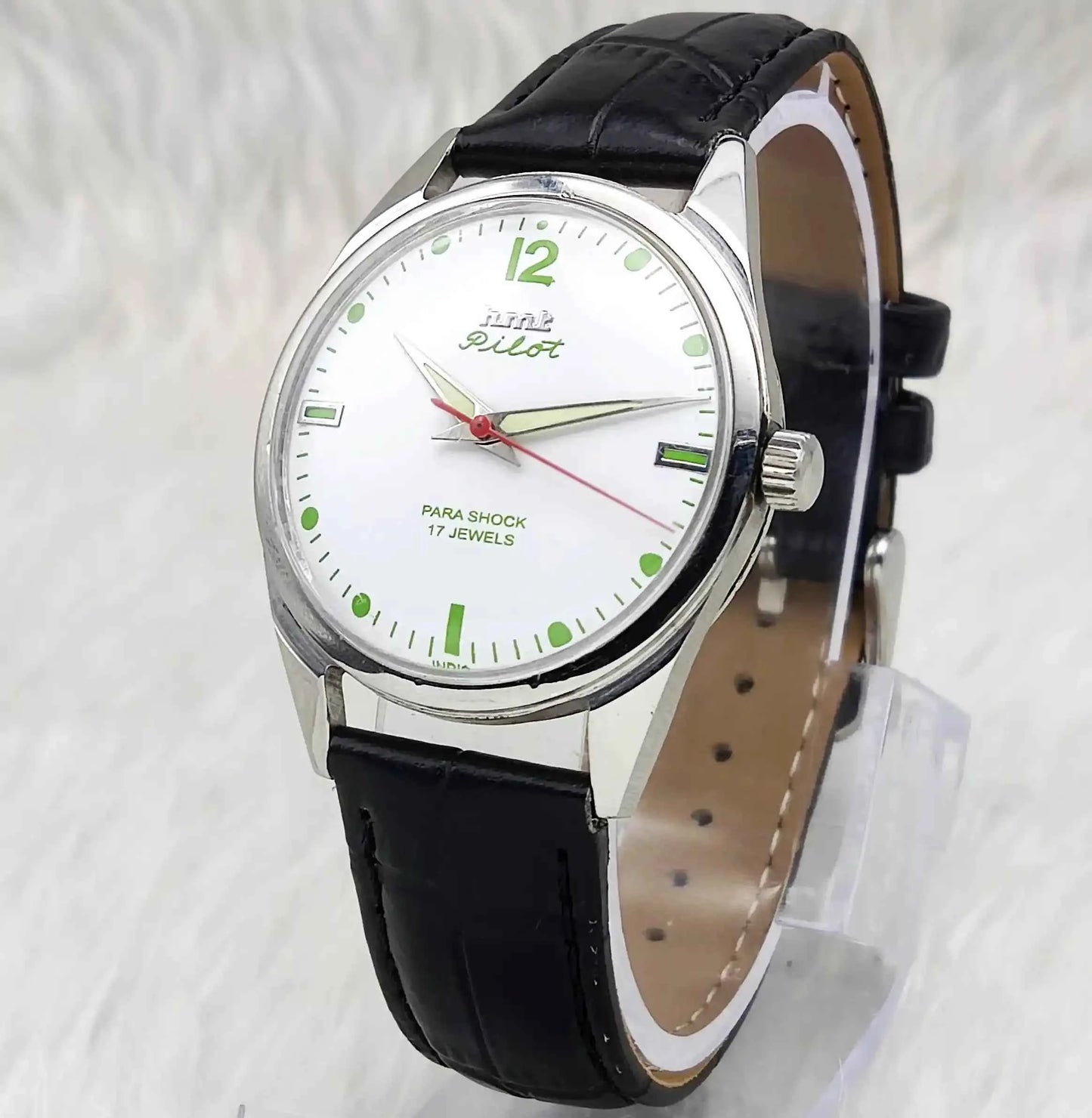 HMT Pilot 17 Jewels Stick-Dotted Indices White Dial Handwinding Watch