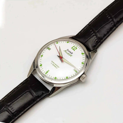 HMT Pilot 17 Jewels Stick-Dotted Indices White Dial Handwinding Watch
