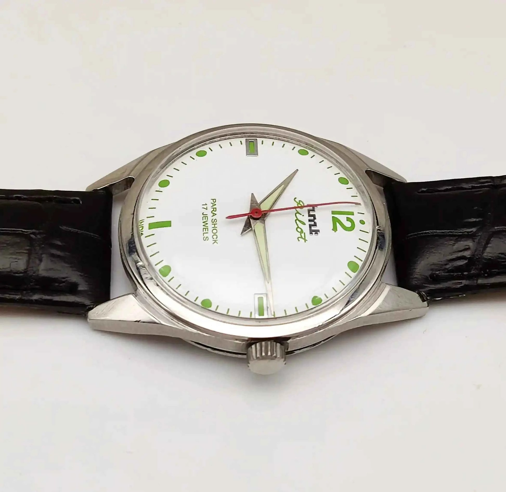 HMT Pilot 17 Jewels Stick-Dotted Indices White Dial Handwinding Watch