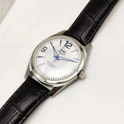 HMT Pilot 17 Jewels Stick-English Numerals Indices White Dial Handwinding