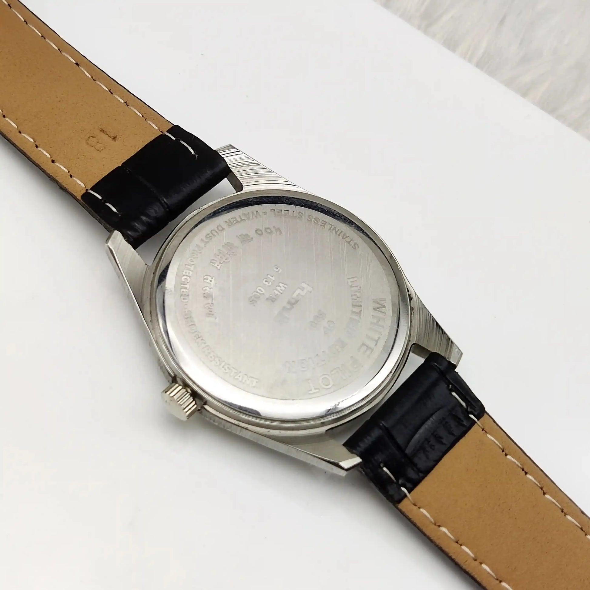 HMT Pilot 17 Jewels Stick-English Numerals Indices White Dial Handwinding