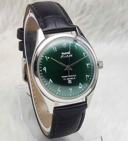 HMT Pilot Arabic/Urdu Font Green Dial 17 Jewels Men's Watch