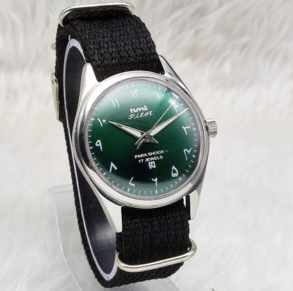 HMT Pilot Arabic/Urdu Font Handwinding 17 Jewels Men's Watch