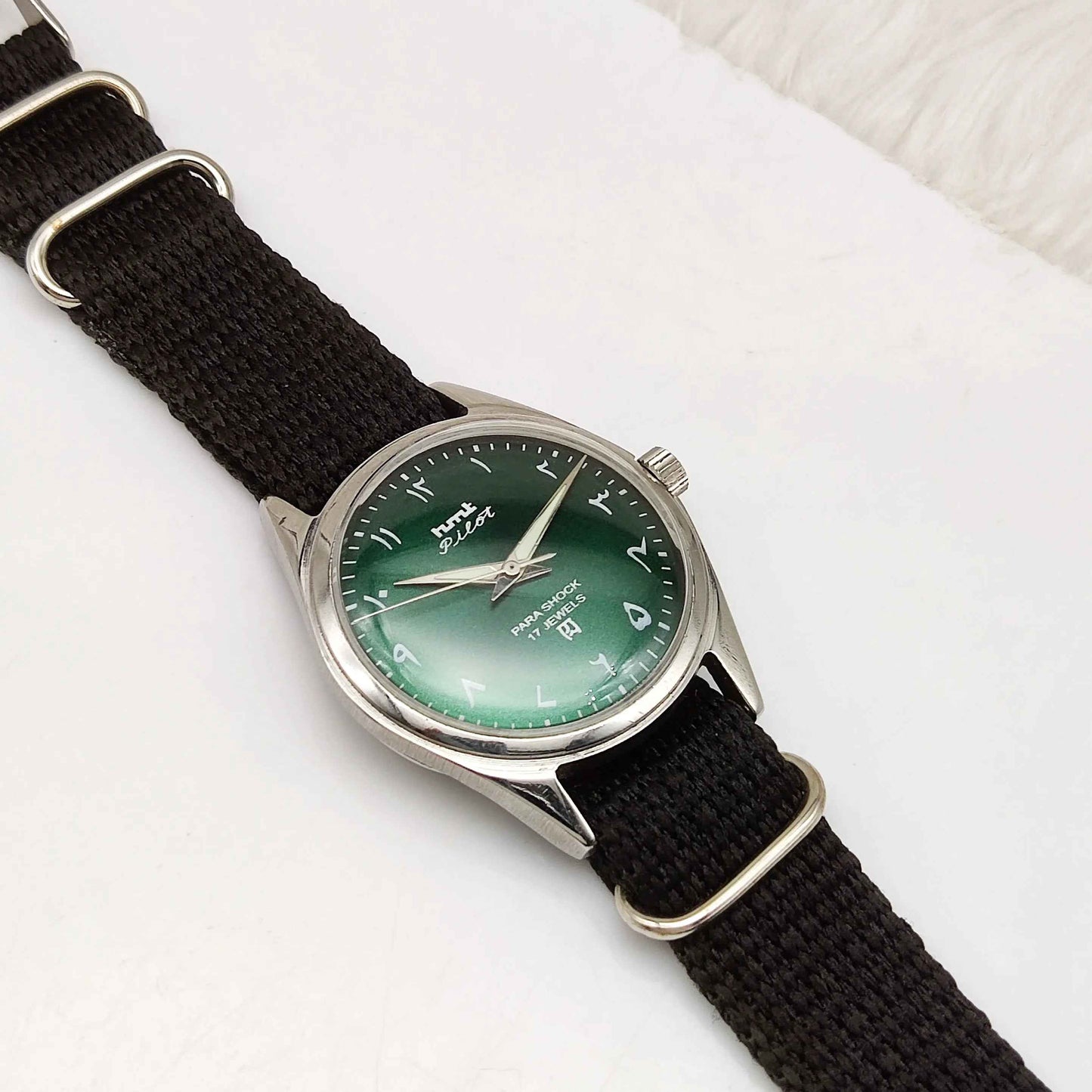 HMT Pilot Arabic/Urdu Font Handwinding 17 Jewels Men's Watch