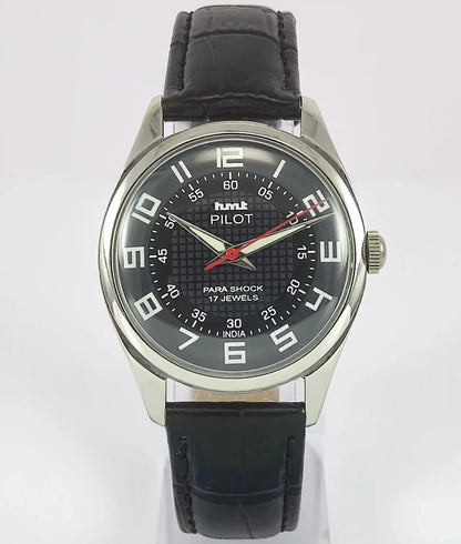 HMT Pilot Black Dial Para Shock 17 Jewels Handwinding Men's Watch Discover-Diamonds